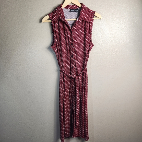 Mossimo Supply Co. Dresses & Skirts - Mossimo Womens |M| Red Floral Sleeveless Buttonfront Shirtdress w/Waist Belt